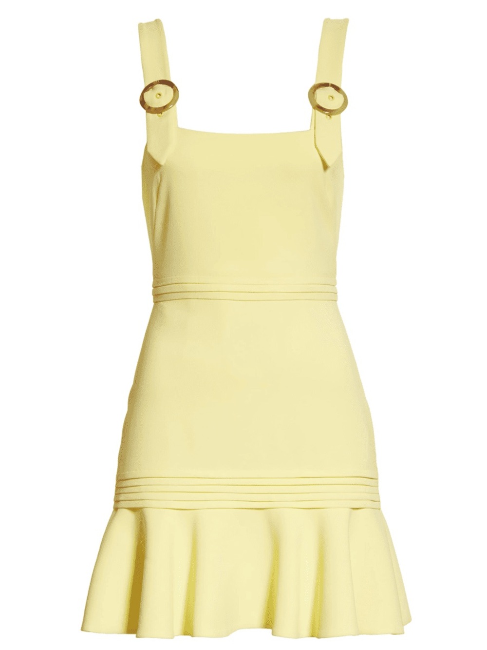 Jonathan Simkhai Cara Crepe Mini Apron Flare Dress in Limoncello Sz 6